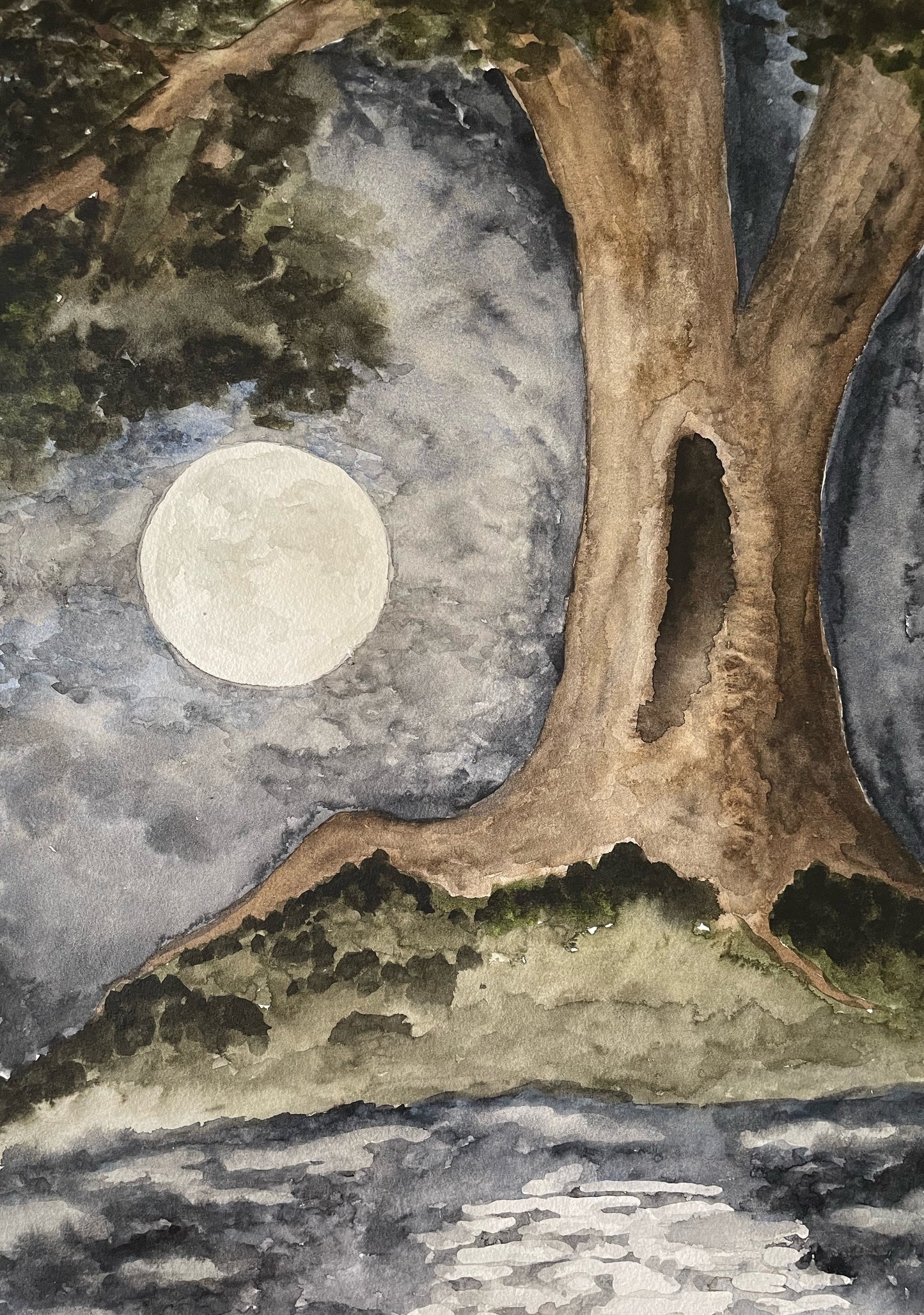By the Light of the Moon, 11”x15”, 2024