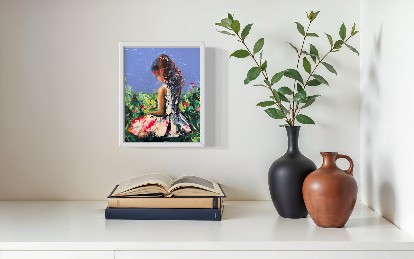 Girl in the Rainbow Dress | 8”x10” | Original Art