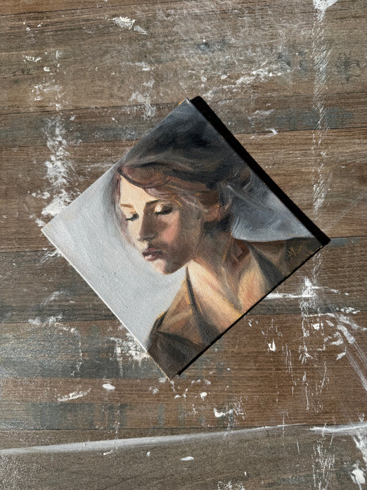 Woman - Original Painting Study - 6”x6”