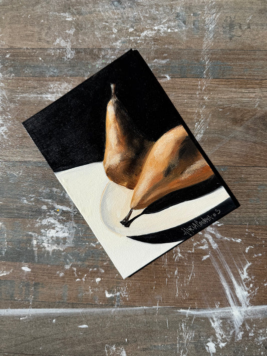 Pears 3 - Original Painting Study - 5”x7”