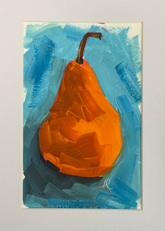 Study in Orange and Blue |  4”x6” | Original Art | Framed