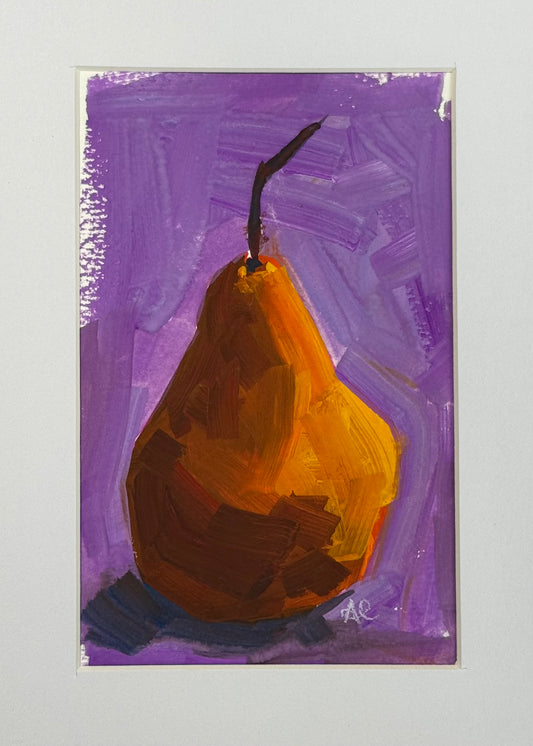 Study in Orange and Purple |  4”x6” | Original Art | Framed